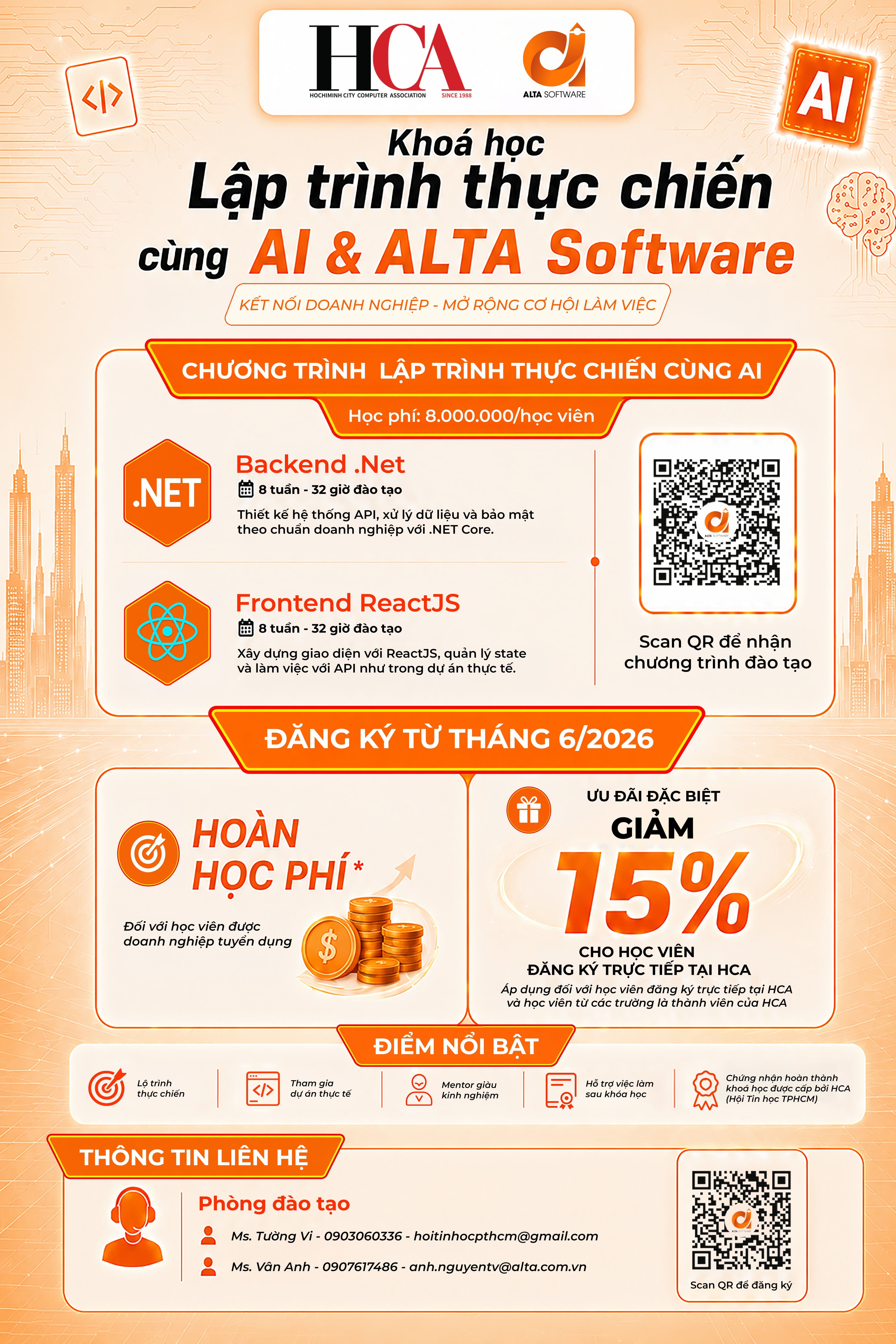 Poster khoá học LAP TRINH VOI AI & ALTA SOFTWARE